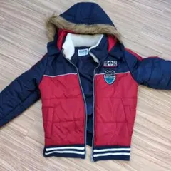 フード付きダウンコート 150サイズ 赤・紺