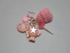 じゃらじゃらキーホルダー　【33】　ピンク