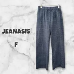 JEANASIS ジーナシス ジャガードパンツ ラメ入り 総柄（F）ウエストゴム