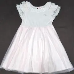 120★メゾピアノ★ティアード袖！切り替えチュールワンピース★