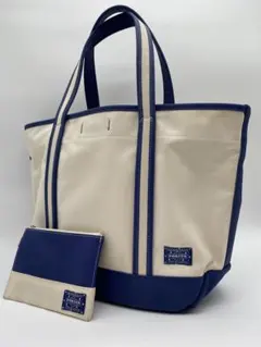PORTER GIRL ポーター ガールトートバッグ ベージュネイビー　ポーチ