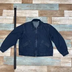 GU ダークブルー XL ジップアップデニムジャケット
