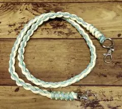 パラコード　スマホストラップ　クリームイエロー、グリーン✕ブルー