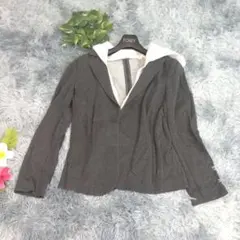 【GREENWICH AVENUE】フード付きジャケット (7) グレー 前開き