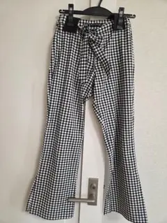 zara ギンガムチェックパンツS