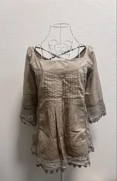 ピアチェーレ　チュニック　ベージュ チュニック　コットン　綿