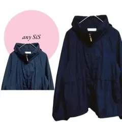 限定様【エニィスィス】フード付パーカー♡ジップアップ♡左右ポケット♡軽量♡紺