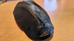 新品未使用黒 レザー ハンチング帽　XL　頭囲60_62cm