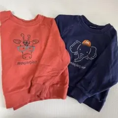 Moujonjon トレーナー オレンジと紺色 100cm まとめ売り