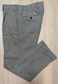 GERMANO ハウンドトゥース スラックス 46　千鳥　白黒