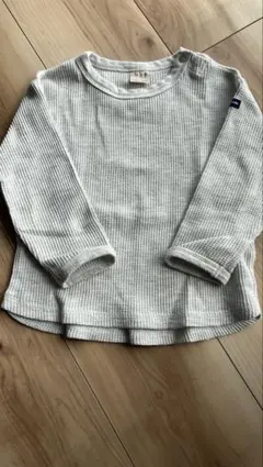 petit main 長袖カットソー 90ライトグレー