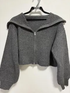 GRL ダブルジップショート丈リブニットトップス lt33