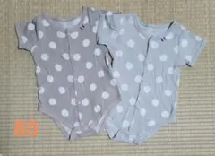ベビー肌着半袖 水玉模様 2枚セット