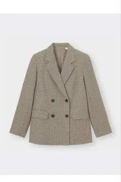 【新品未使用】GU ダブルブレストチェックジャケット　Ｓ　即購入可　早い者勝ち