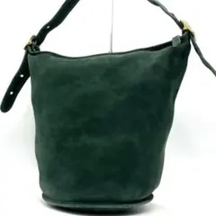 美品○ コーチ ショルダーバッグ ワンショルダー ヌバック グリーン 