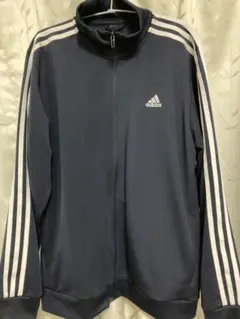 adidas トラックジャケット　ジャージ　ネイビー　アディダス