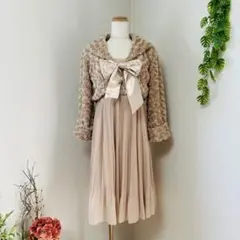 【極美品】ketty♡プリーツドレス＆ファーボレロセットアップ 結婚式 Mサイズ