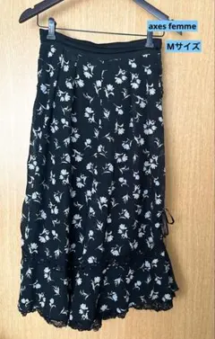 【axes femme】　アクシーズファム　ボトムス　ガウチョパンツ　花柄　M