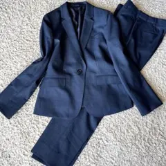 ✨極美品✨エヌライン パンツスーツ ネイビー 13号 ウォッシャブル　ストレッチ