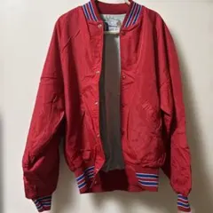 80s90sヴィンテージ赤 ナイロン ボンバージャケット