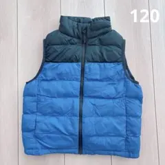 UNIQLO キッズ 中綿ベスト ブルー ブラック　120