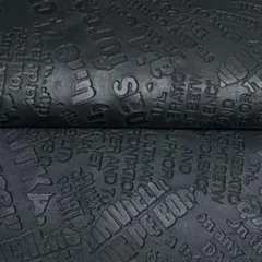 ☆35802 黒英字型押し馬革 本革(プロフィールをお読み下さい