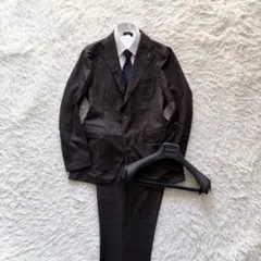 美品>LARDINI ネイビー ウール チェスターコート ブートニエール 44