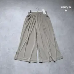 新品・UNIQLO クレープジャージースカートパンツ　ベージュ　M⚪︎430643