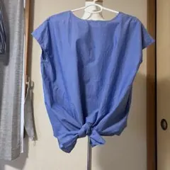 【LEPSIM】フロント結び フレンチスリーブ ブラウス ブルーのサムネイル