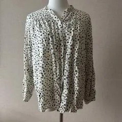GLOBAL WORK ドット柄 長袖ブラウス M