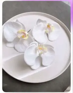 胡蝶蘭 ヘアアクセサリー ホワイト　アーティシャルフラワー　白無垢