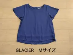 ハニーズ　グラシア　半袖ブラウス　シフォン　ブルー　Mサイズ