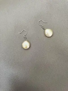 K10ホワイトゴールド 淡水有核パールピアス