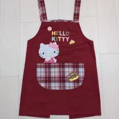 Hello Kitty キッズ用エプロン チェック柄のサムネイル