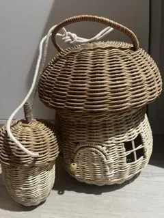 サリュ　salut! カゴバッグ　ポシェット　ラタン　おうち　きのこ　どんぐり