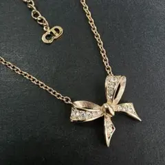 LANVIN ラインストーン付き ビッグリボンネックレス vintage - メルカリ