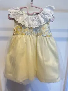 【新品】プティマイン　ワンピース　リバティ　黄色　90cm