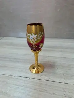 ヴェネチアングラス ベル 赤 金彩 花柄 ムラーノ - メルカリ