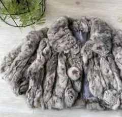 美品　希少　レアカラー　チンチラ　コート　シェアードミンク 定価250万 シェアードミンクロングフード チンチラファーム付き