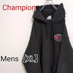 G134【US輸入】Champion　パーカー【XL】ブラック　リバースウィーブ