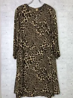 90's レトロ SPIGA 古着 ロングベスト ヒョウ柄 ロングワンピースのサムネイル