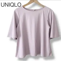 ユニクロ クレープジャージーT 5分袖 ピンク系 S Uネック Tシャツ 半袖のサムネイル