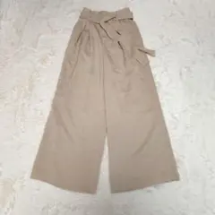 EMODA ワイドパンツ ベージュ M ウエストリボン