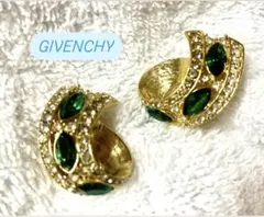 ジバンシー　イヤリング　ゴールド＆グリーン