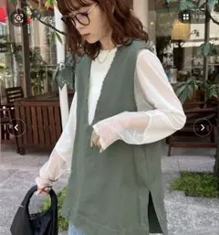 Discoat USコットンフリンジ深Vベスト