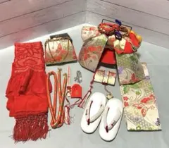 七五三　お子様用和装小物セット　5歳向けセット　白系