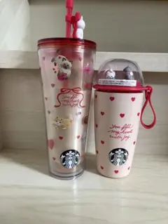 スターバックス バレンタイン　2026 猫とハート　タンブラー　2個セット