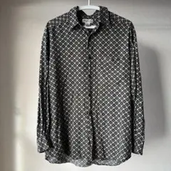 90s Claiborne 幾何学模様 アトミック柄 総柄 長袖シャツ レーヨン