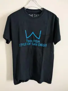 美品☆ザデイオンザビーチ クルーネック ポケット付きロゴTシャツ 黒 S