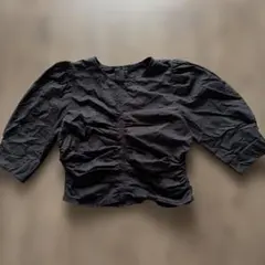 ブラック パフスリーブ ブラウス　tシャツ　スタイルミキサー　クラネのサムネイル